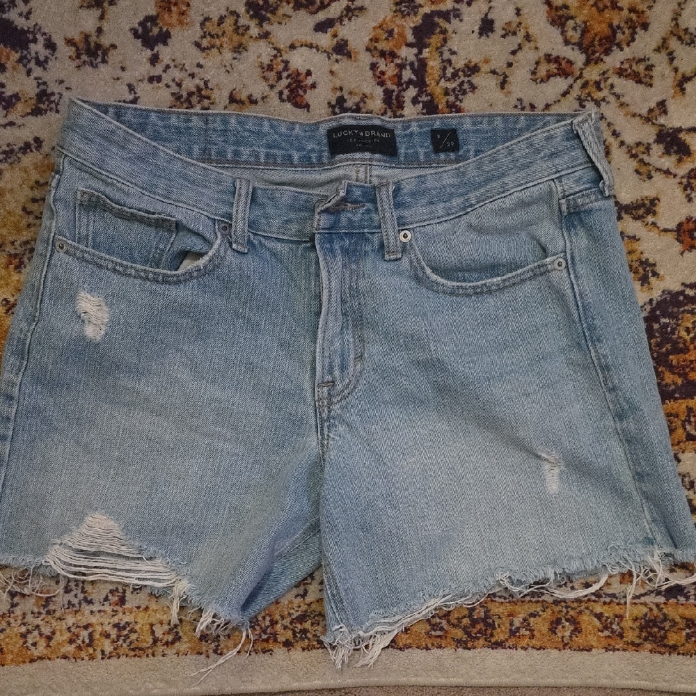 Lucky Brand Light Blue Distressed Jean Shorts